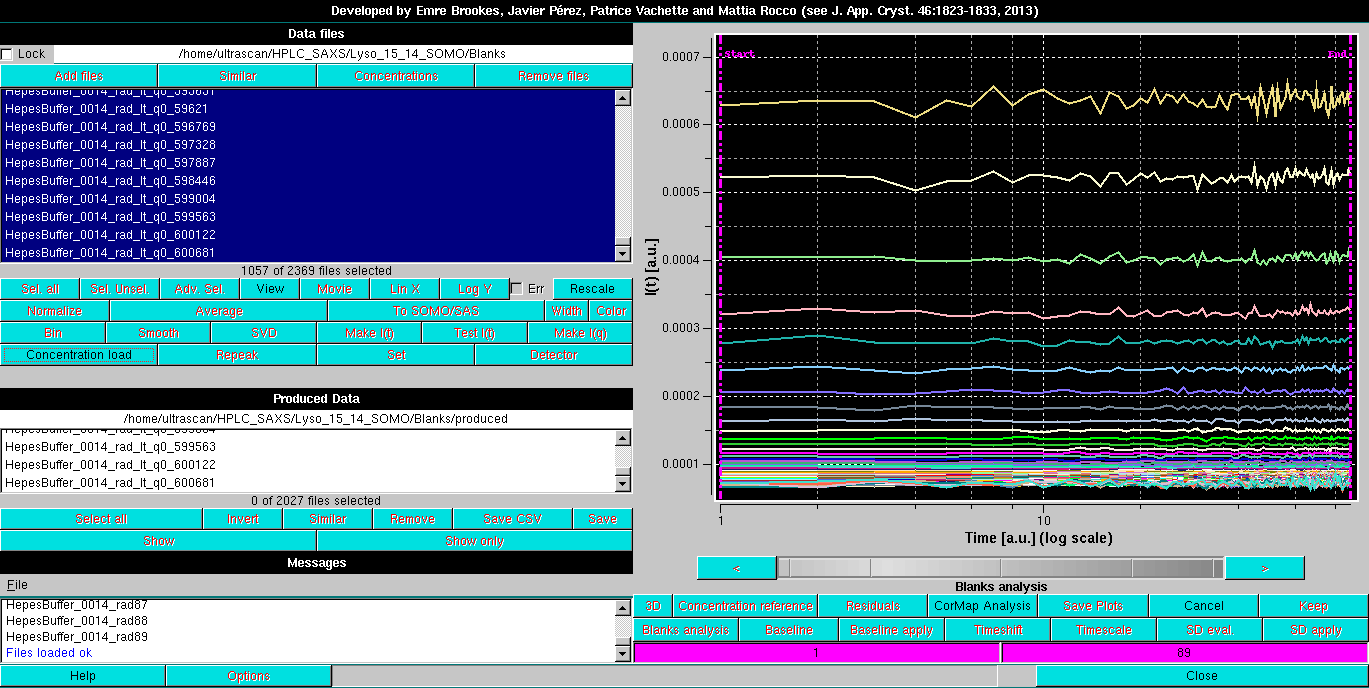 SOMO HPLC-SAXS Blanks I(t)