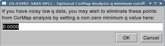 SOMO HPLC-SAXS CorMap q minimum cutoff