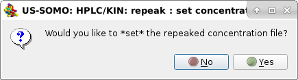 Somo-HPLC/KIN graphics concentration utility pop-up repeaked set question