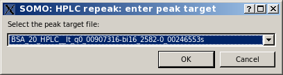 SOMO HPLC-SAXS Target Chromatogram selection