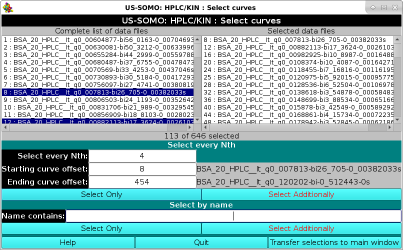 SOMO HPLC-SAXS Global Gaussian Nth selection