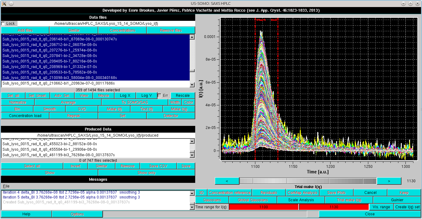 SOMO HPLC-SAXS test I(q) selection