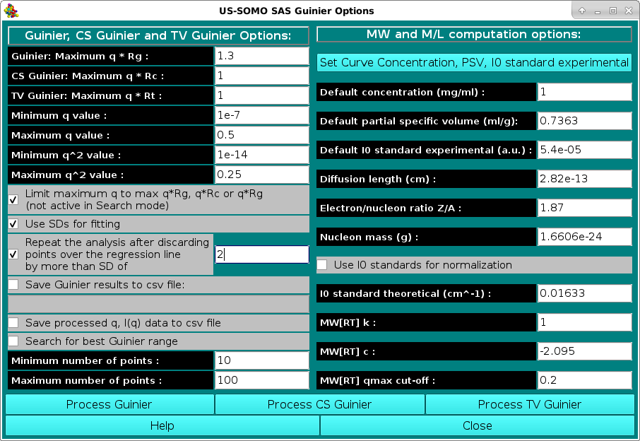 SOMO SAS Guinier options