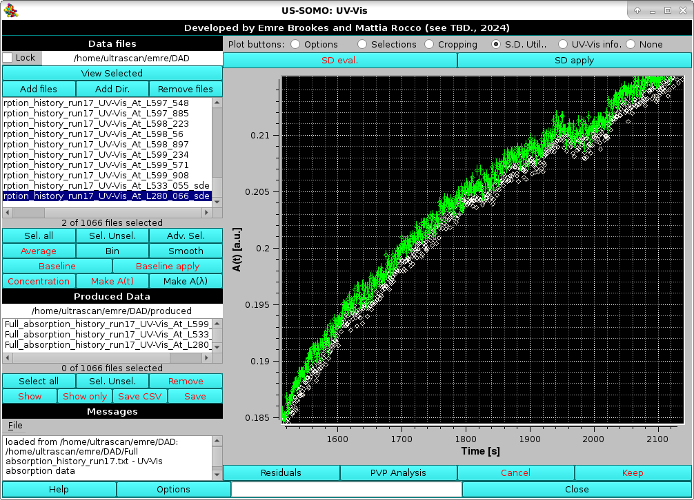 Somo-SAS UV-Vis module SD evaluation applied example