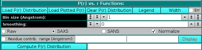 SOMO SAXS P(r) Simulation  Panel