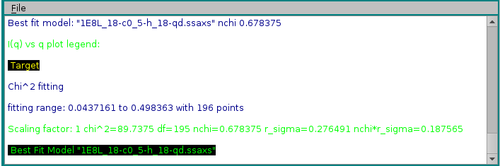 SOMO SAXS I(q) Expt. SAXS CSV file best fit progress window