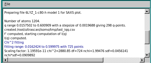 SOMO SAXS I(q) SAXS computation progress