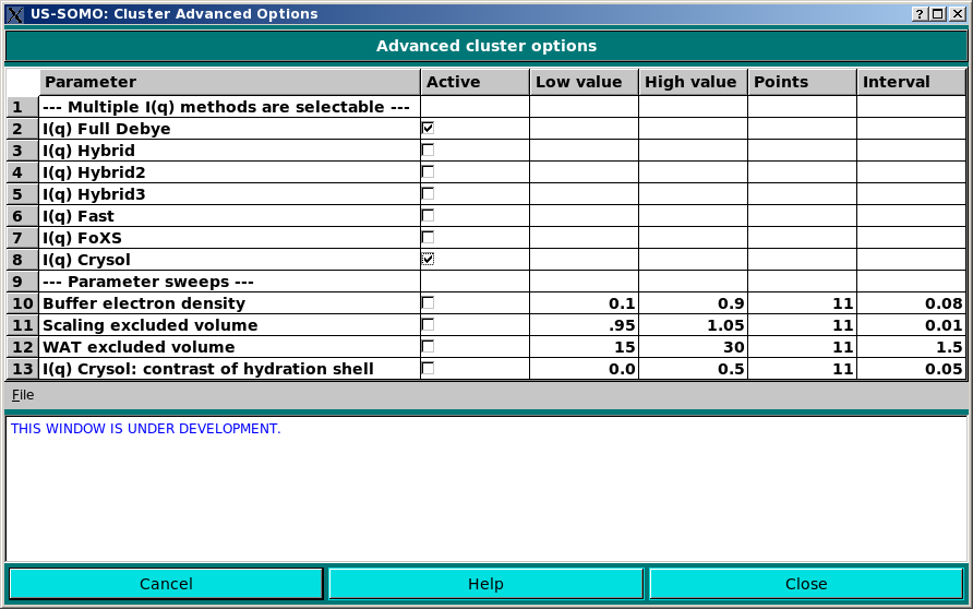 SOMO Cluster Advanced Options Module