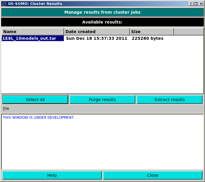 SOMO Cluster Extract Results Module