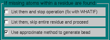 Missing Atoms within Coded Residues