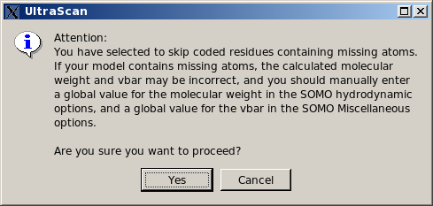 Warning for skipping non-coded residues